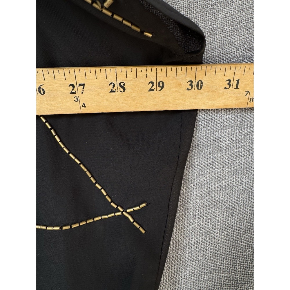 NEW‎ Madison Womens Plus 1X Black Gold Sequin Blouse Sheer Short Sleeve - Picture 3 of 8